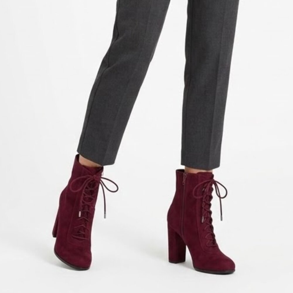 Carlos by Carlos Santana Sandra Magenta Suede Lace Up Boots Whimsigoth Goth Y2K